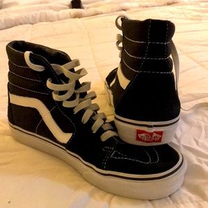 Vans SK8-Hi Old Sokol Suede Canvas Hi-Tops Black Mens 7.5 Women 9 Skate Shoes